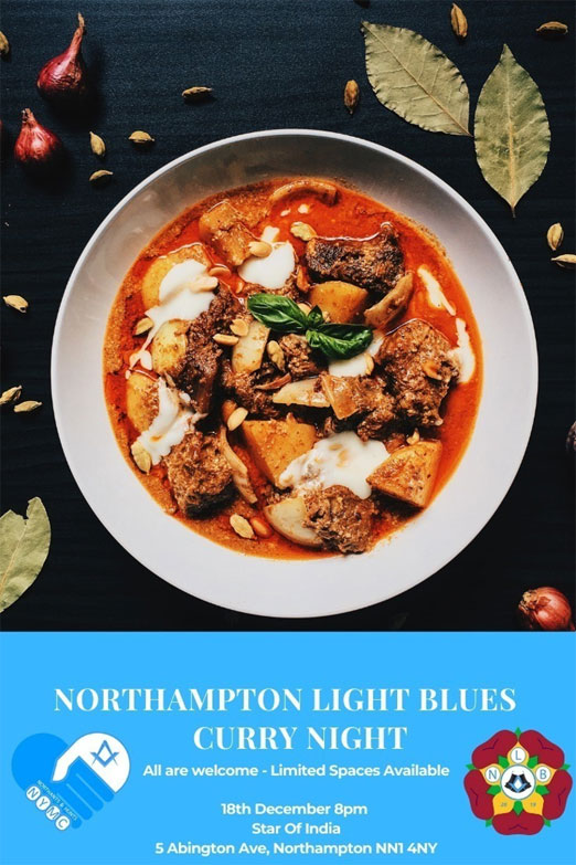 Northampton Light Blues Curry Night